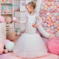 Lace Sequined Beading Flower Girl Vestidos para o casamento